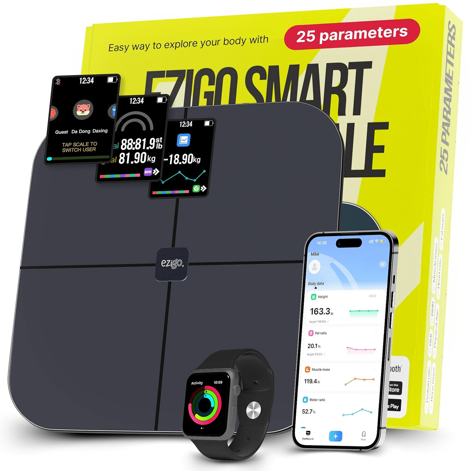Smart Bluetooth Scale with Body Fat and BMI