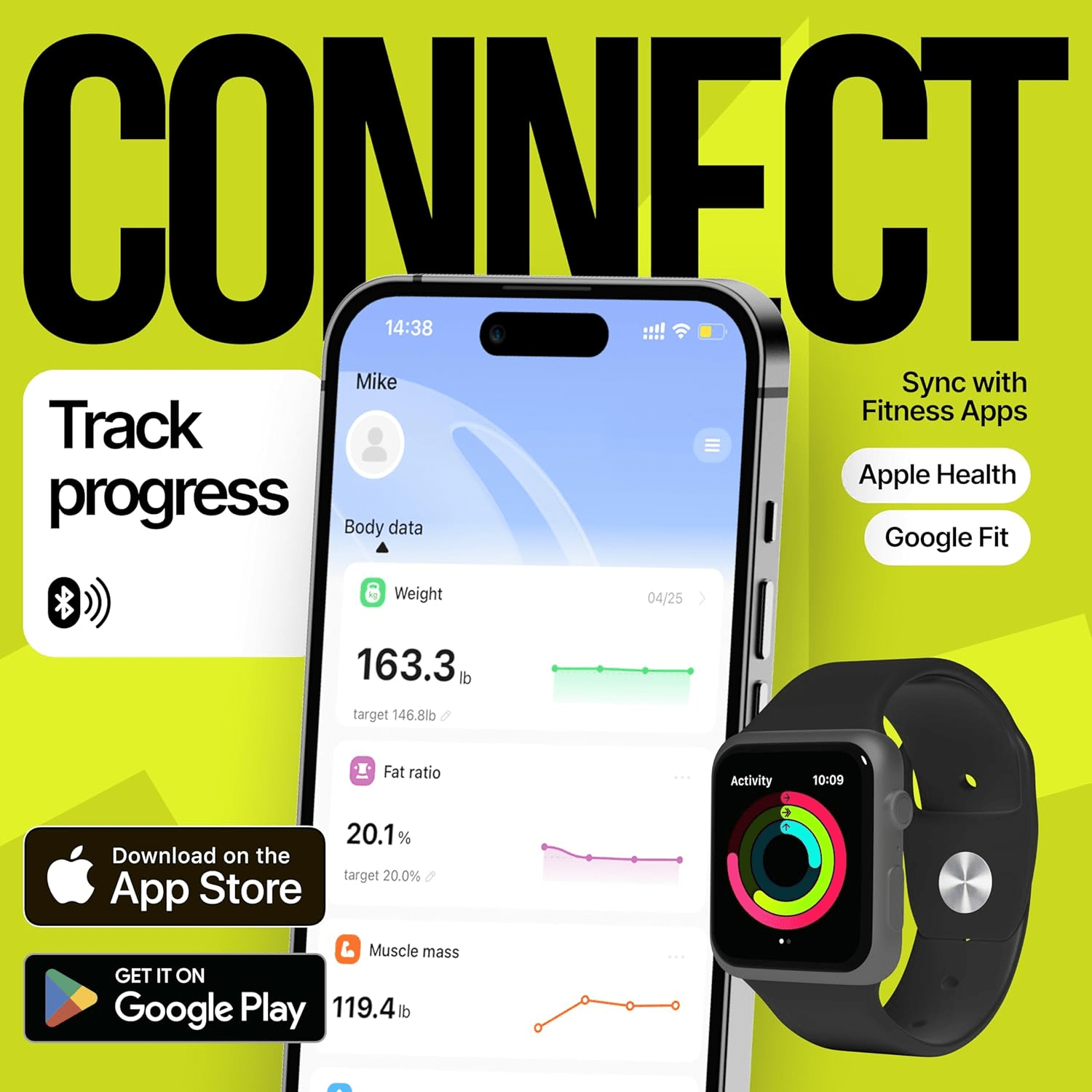 Smart Bluetooth Scale with Body Fat and BMI
